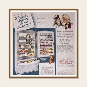 Vintage Print Ad 1942 Crosley Super Shelvadore Refrigerator Cincinnati Ohio u
